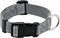 Dog Collar for Small Medium Dogs with Buckle - Dark Gray / Large