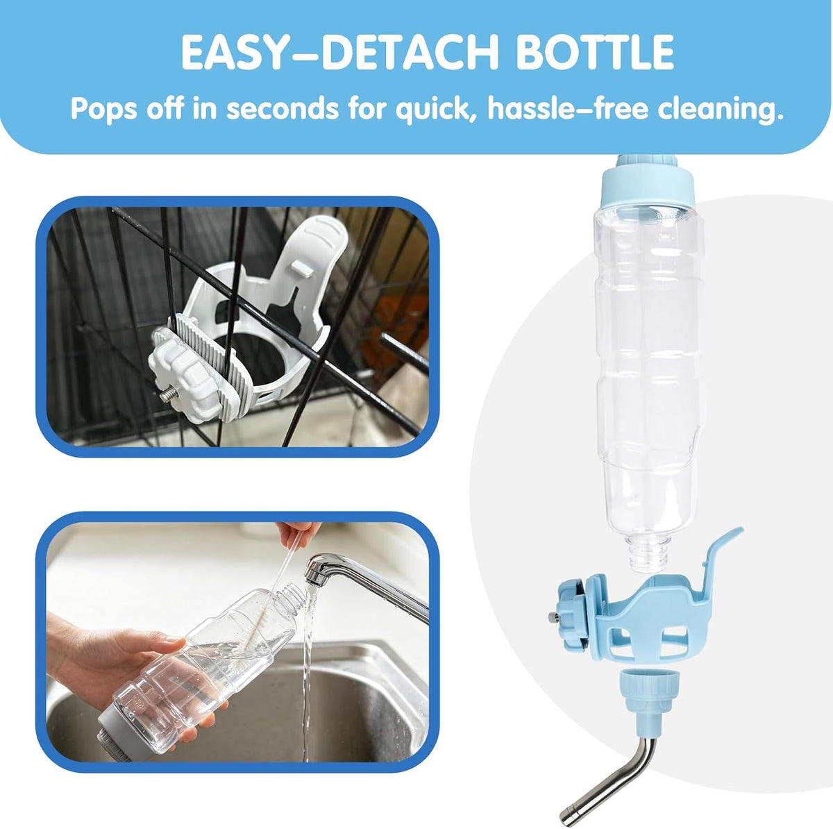 Vannon Water Bottle for Small Animals - 34oz / Blue - image 3