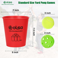 Olsa giant yard pong outdoor game with 12 plastic buckets, 4 balls and carry bag - view 15
