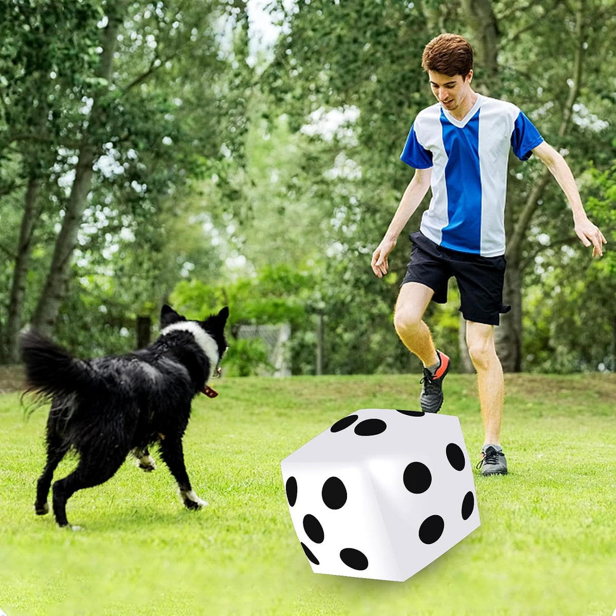 Mototo 4 pack jumbo inflatable dice in red, white, black and blue - view 22
