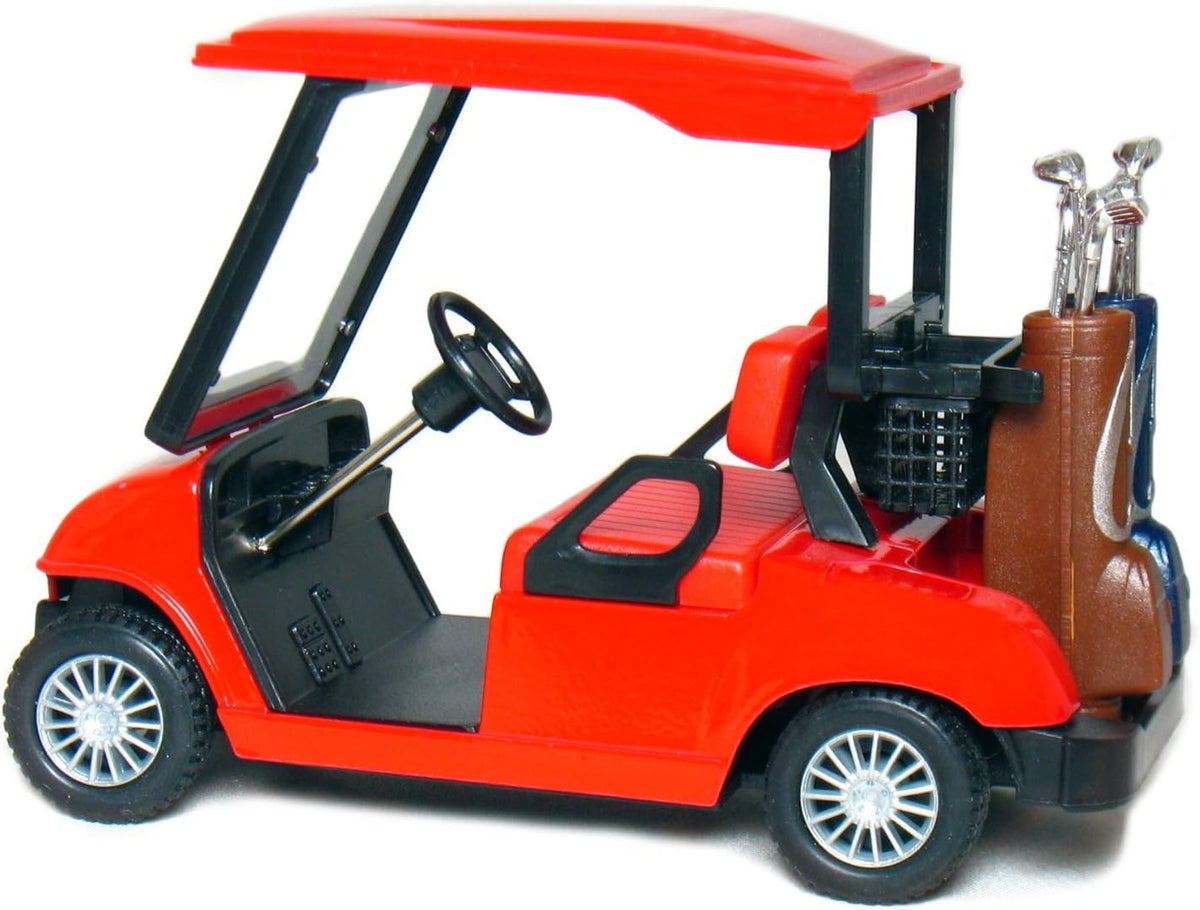 KiNSFUN Golf Cart 4½" Die Cast Metal Model Pullback Action Toy – Fun for Kids & Family - Red - image 2