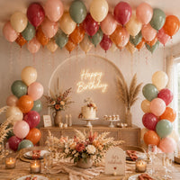 Pastel Balloons Whimsical Christmas Rainbow Colorful Birthday Balloon – Fun for Kids & Family - Brown Orange Dusty Pink - image 4
