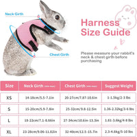PETTOM Bunny Rabbit Guinea Pig Harness Stretchy Elastic Leash Cute - XL(Chest:12.5-15.7 in) / Pink - image 4