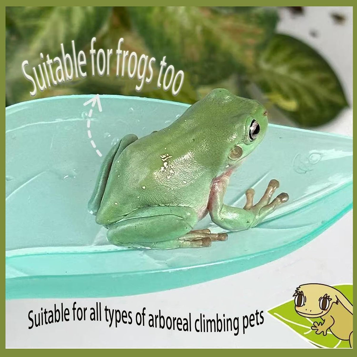 3pcs Crested Gecko Hide，Wall Climbing Gecko Toy，Reptile Leaf，Crested - Light Blue - image 2