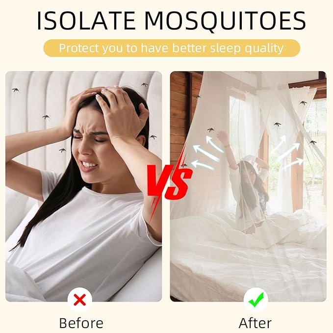 4 Corners Mosquito Net for Mosquiteros para Camas Bed Canopies Netting Bed Drapes Rectangular Mosquito Mesh for Camping Home Outdoor Travel (White,L75 X W59 X H67 Inch,Opening)