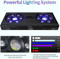 Aquarium Light - 140W Reef Light Wide Coverage Sunrise Sunset Moonlight Saltwater Lights for Coral - 140 W - image 2