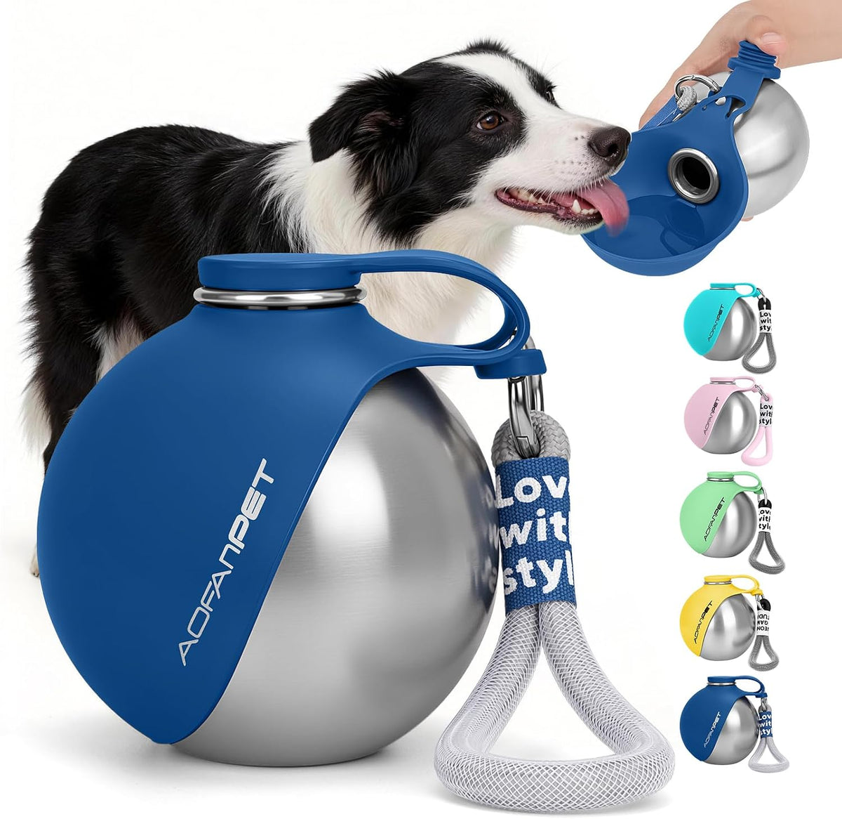 Portable Dog Water Bottle - Sapphire Blue