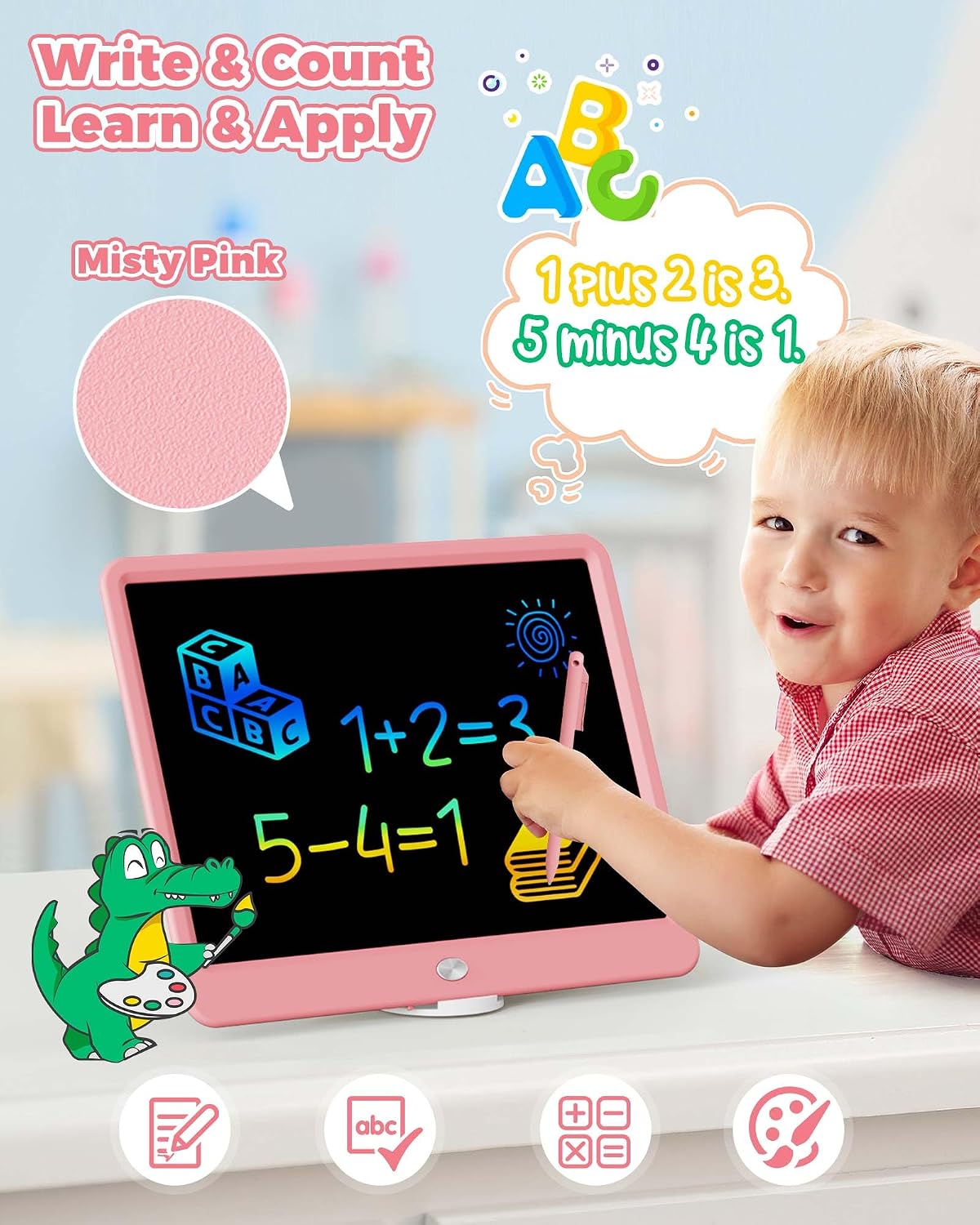KOKODI 12 Inch LCD Writing Tablet with Anti-Lost Stylus - Pink / 15 inch - image 3