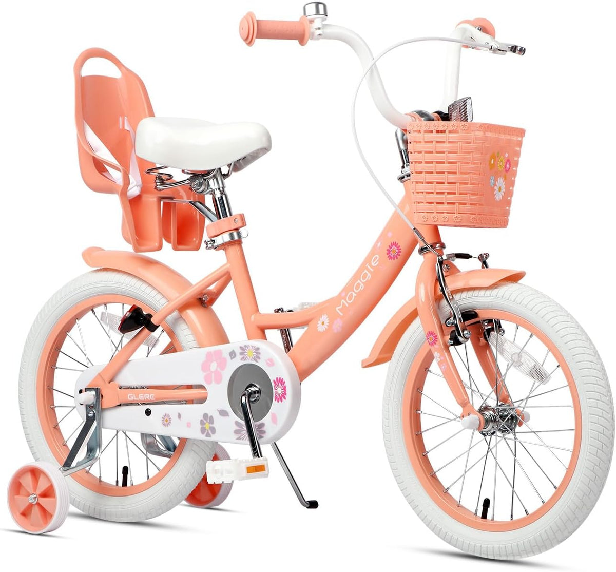 Glerc Maggie Girls Bike, 12-20 Inch Kids Bike for 2-13 Years Old Children, Princess Style Kids - Peach / 16 Inch