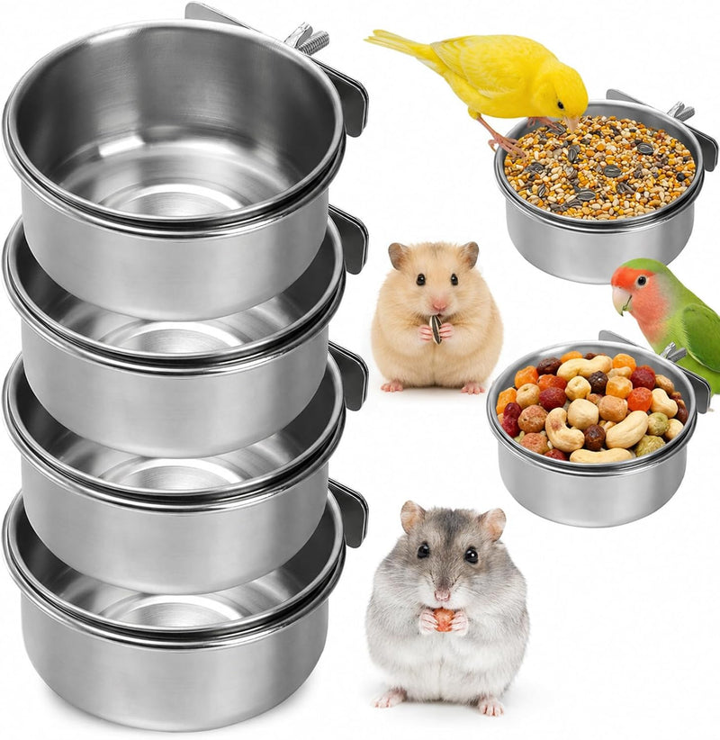 Okllen 4 Pack Bird Feeding Dish Cups