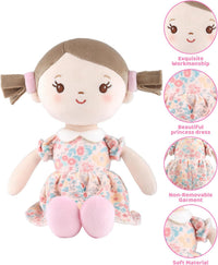 GAGAKU soft baby doll in a floral print rag doll style for toddlers - view 38