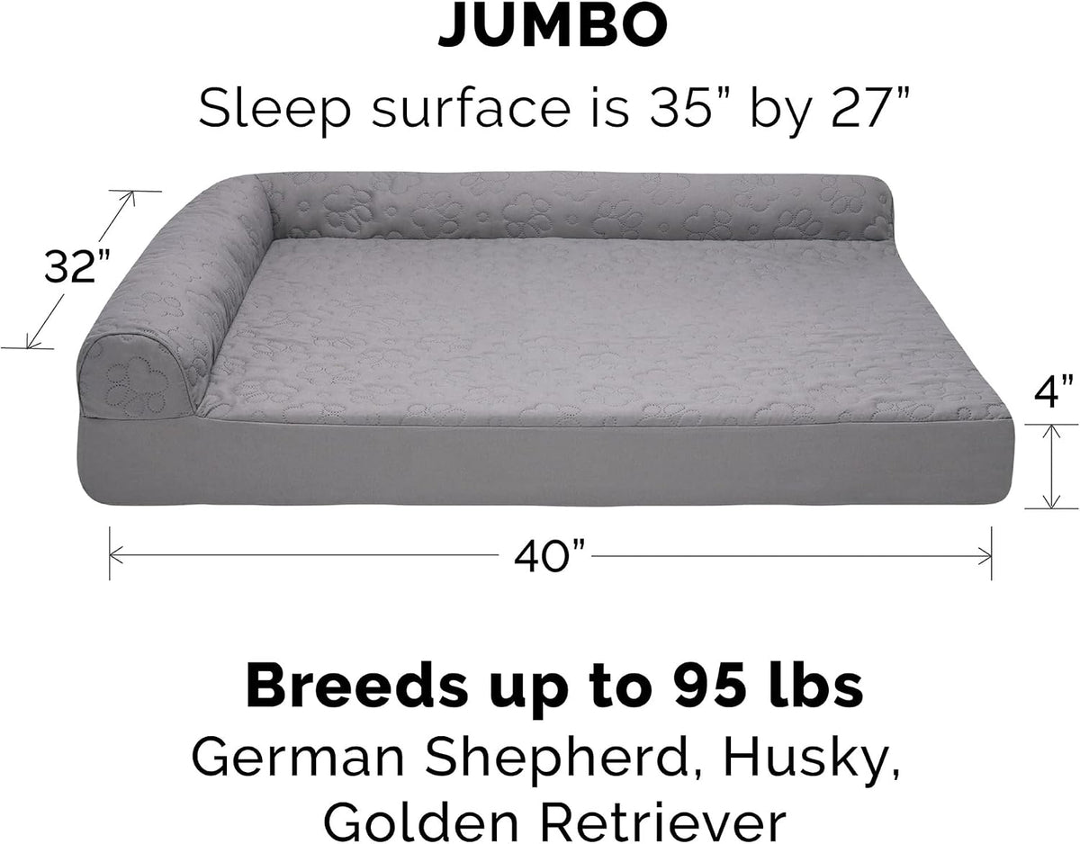 Furhaven Orthopedic Dog Bed for Large Dogs w/ Removable Bolsters - Jumbo / Titanium - image 2