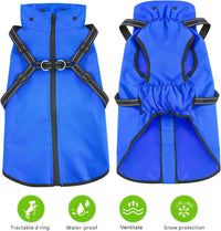 Dog Raincoat Waterproof Dog Hoodie Reflective Dog Raincoat Hooded - M / Blue - image 3