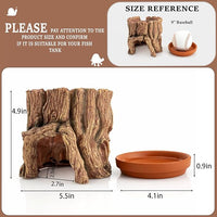 Reptile Hide Cave Resin – Moisture Keeping Reptile Shelter with Clay Water Basin for Leopard Gecko, Snake, Lizard, Amphibians – Humidifying Help Shedding & Natural Habitat Design,2in1