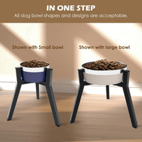 Dog Bowl Stand for Medium & Large Dogs, Adjustable Width 7-10.7" - Height: 13.7", Width: 7-10.6" / Black - image 4