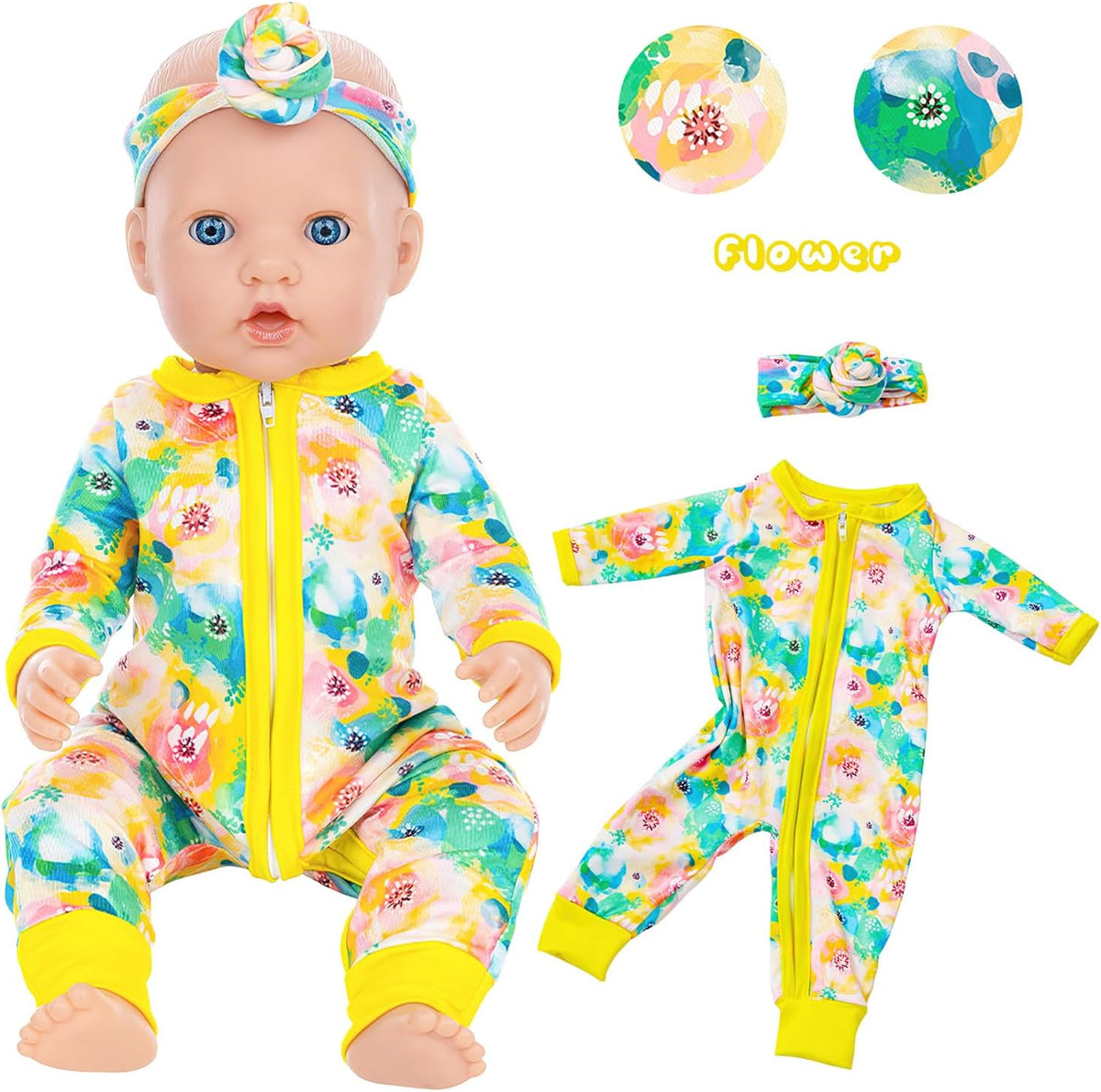 Unicorn Element 5 doll jumpsuits with headbands for 14-18 inch dolls - view 4
