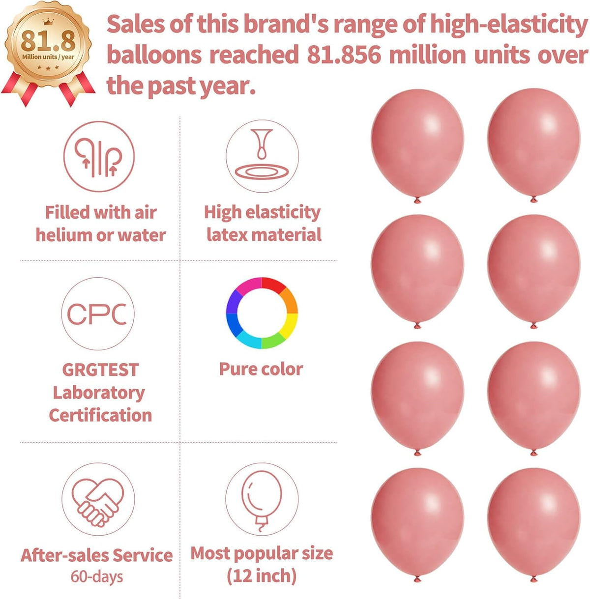 110pcs Black Balloon 12 inch - 12inch(normal) / A07-dusty Pink - image 2