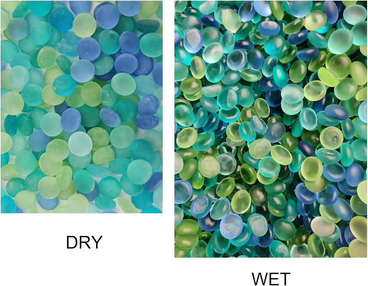 HappyFiller 2 Lb Matted Flat Marbles - Blue/Green/Aqua Teal / 1 LB - image 4