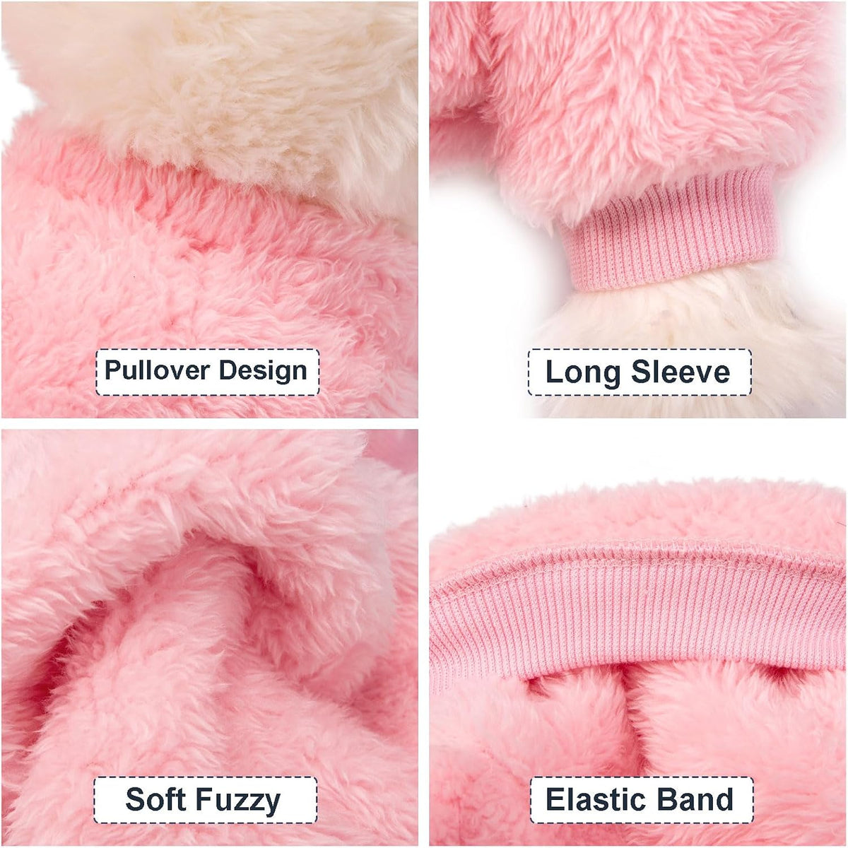 3 Pack Dog Sweaters, Dog Clothes for Small Dogs Girl Boy – Essentials for Dogs - Small / Pink+Purple+Peach - image 4
