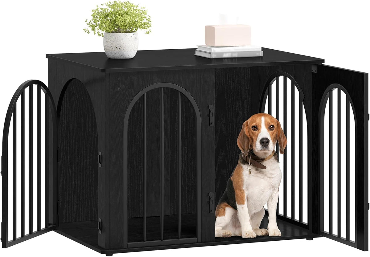 Hzuaneri 31.5 in Dog Crate Furniture - Black / 31.5"L x 22.0"W x 24.0"H