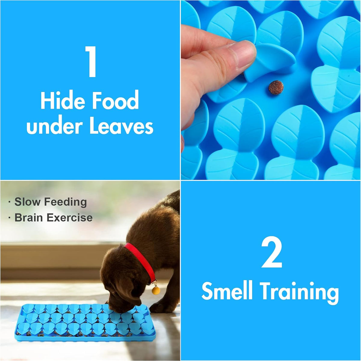 Silicone Snuffle Mat for Dogs, Blue - B(14.6"x7.3")-Blue - image 3