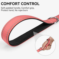Joytale Reflective Dog Leash for Medium & Large Dogs - 4 ft Narrow / Neon Pink - image 2