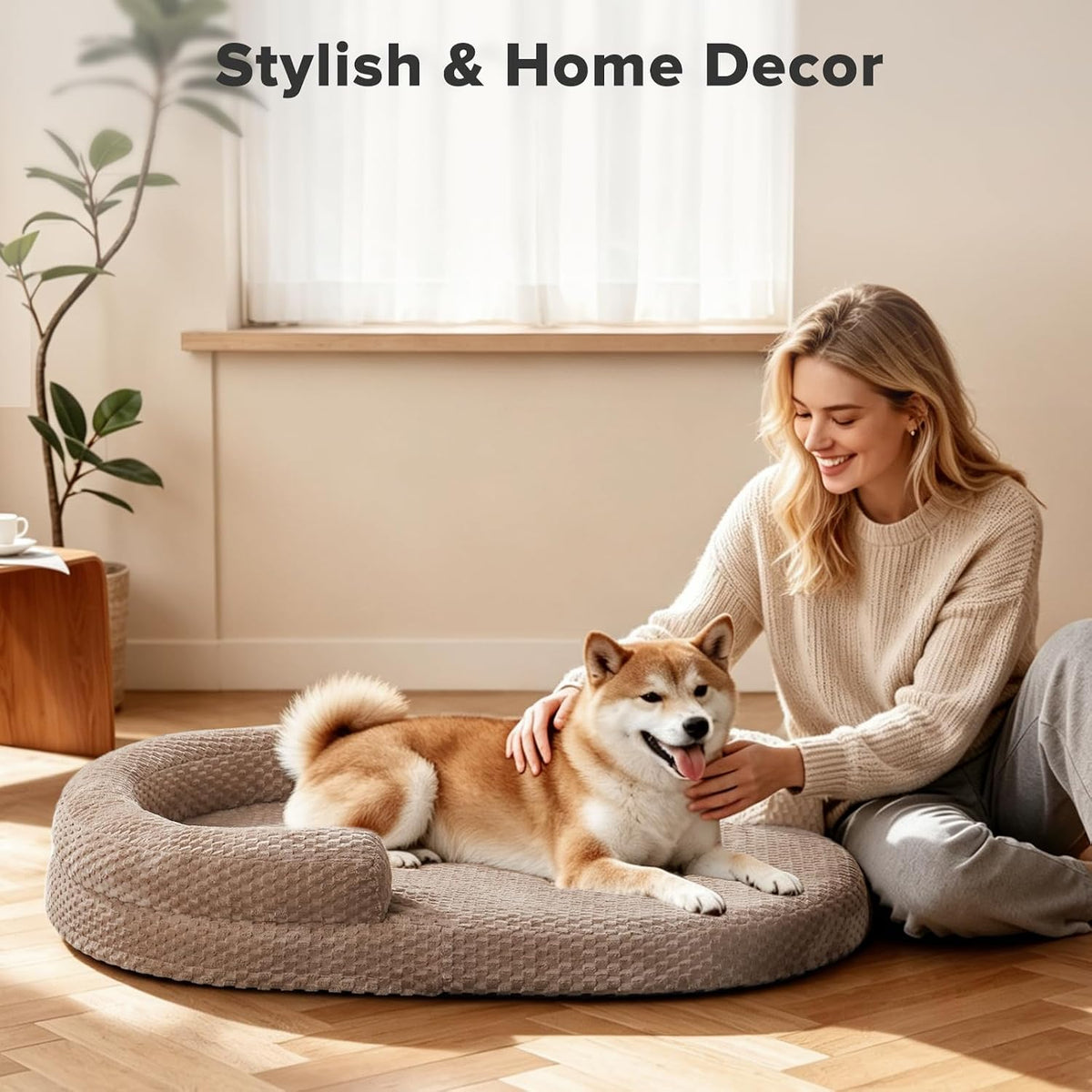 JOEJOY XL Orthopedic Dog Beds Large Sized Dog - Brown / XL(42"x 32"x 7") - image 3