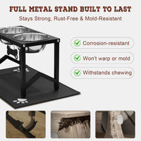 Elevated Dog Bowls, Metal Raised Dog Bowl Stand with 2 Thick 58oz Stainless Steel Food Bowls - Black-58oz x 2 / Height: 11.8" - image 4