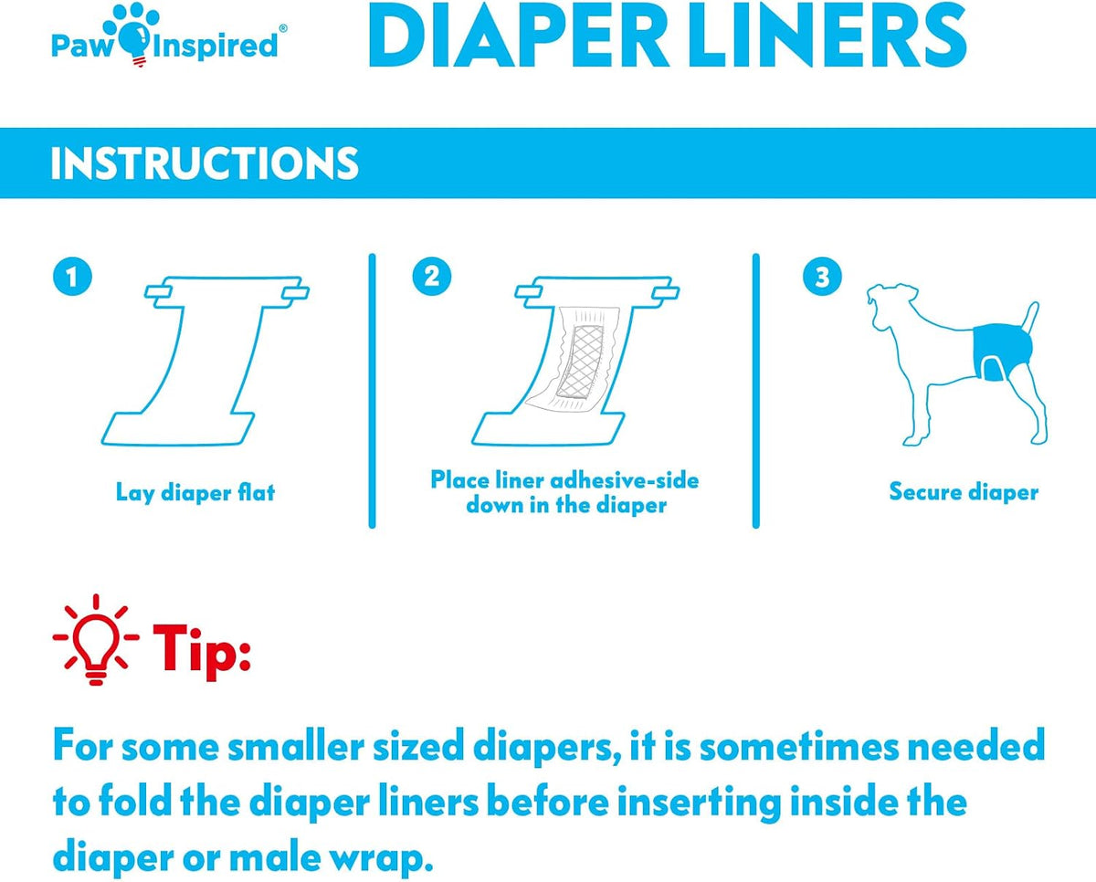 Paw Inspired Disposable Leakproof Dog Diaper Liners - 30 Count (Diaper Liners) - image 2