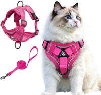 Skmeditec Cat Harness and Leash Set: Upgraded Escape Proof Vest - Pink / XL