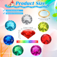 ZCYSRLQIN acrylic gems and gold rings set with seven colored gems and a gauze bag - view 4
