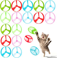Cat Toy Disc Launcher, Rechargeable Interactive Cat Fetch Toy Launcher with 8 Flying Discs, Flying - 16Pcs Flying Discs