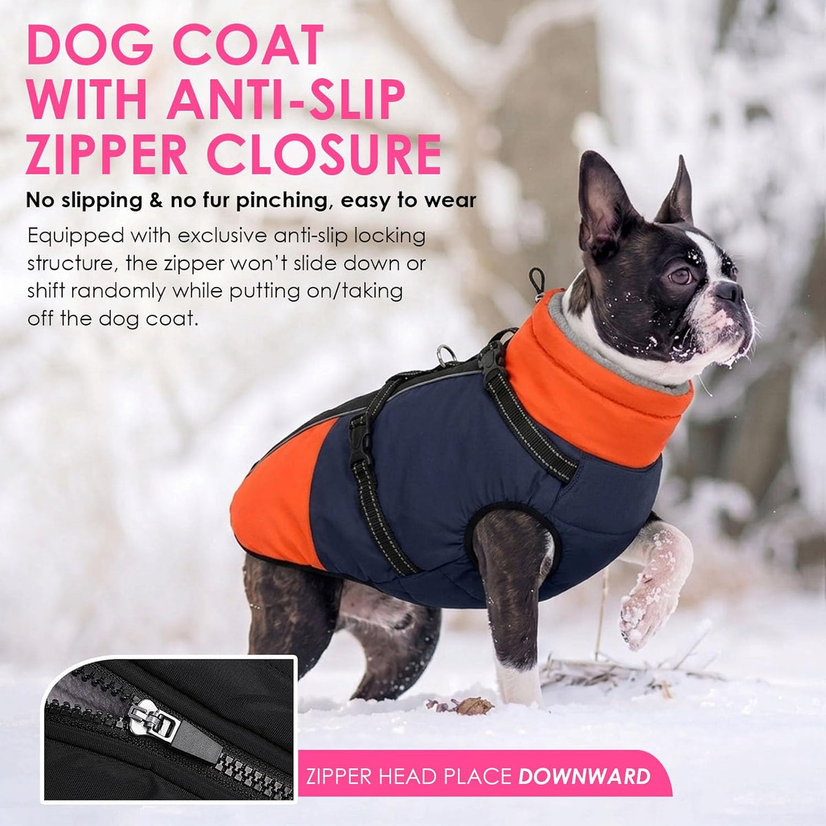 Large Dog Coat Waterproof Dog Winter Jacket with Harness TurquoiseL – Essentials for Dogs - Blue / XX-Large - image 3