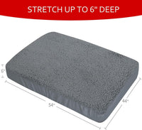 Dog Bed Covers Soft Plush Replacement Washable, Cover Only - 54"L x 44"W x 6"Th / 2 - image 2
