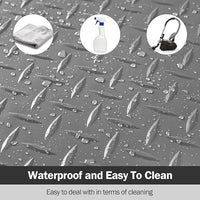 Nisorpa Garage Floor Rubber Mat,4Ft x 8.2Ft Rubber Flooring Rolls,1/8 Inch Thick Heavy Duty Diamond Plate Rubber Garage Floor Covering Waterproof Park