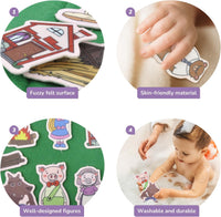 CHEFAN felt board story set with nursery rhyme felt pieces and a felt board with pockets - view 19