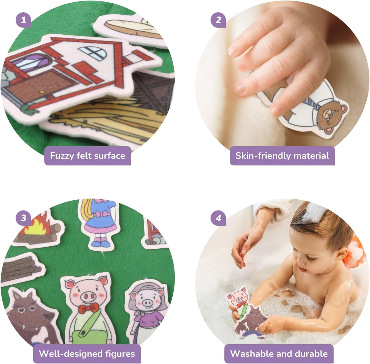 CHEFAN felt board story set with nursery rhyme felt pieces and a felt board with pockets - view 19