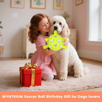Dog Toys, Durable Dog Soccer Ball with Straps, Interactive Dog Toys, Water Fetch Ball for Tug of War, Puppy Toys for Indoor/Outdoor – Fun Dog Birthday Gift for Small & Medium Dogs, 6 Inch