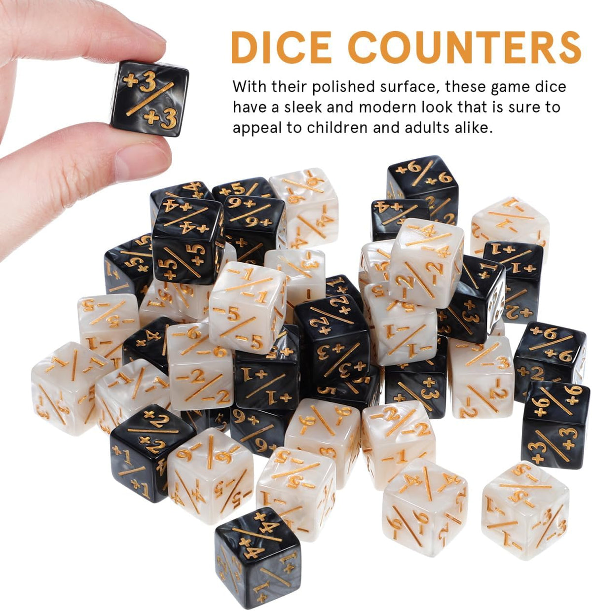 TOPPERFUN 24 black acrylic +1 token D6 counter dice for card games - view 13