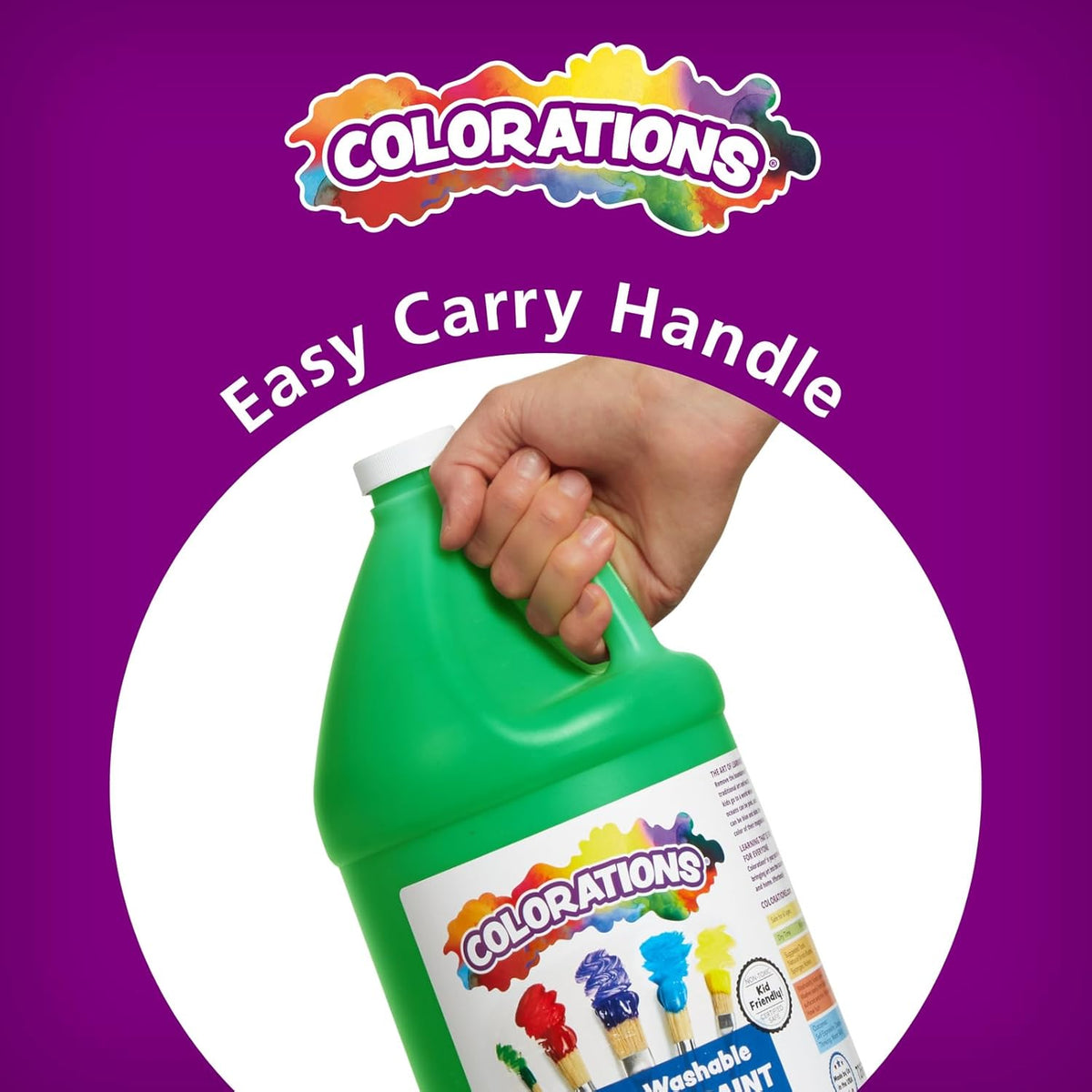 Colorations washable white tempera paint, paraben-free 1 gallon size - view 14