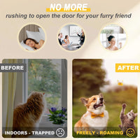 Cat Door for Window & Small Dog, Quick Damage-Free Install - S: Fits 24"-28" Width / Standard Height(H:12.9") - image 3