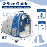 Expandable Cat Carrier Backpack with Bubble Window - Blue - image 2