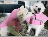 Dog Raincoats with Reflective Strip Hoodie - D4-Pink / 22B (55-65 lbs) - image 2