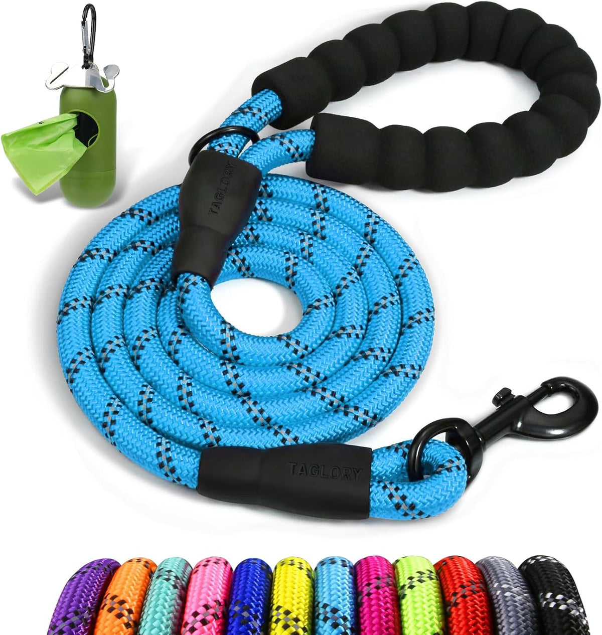Taglory Rope Dog Leash for Medium Large Dogs - 1/2" x 4 FT (20~120 lbs.) / Blue