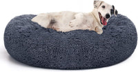 MIXJOY Orthopedic Dog Bed Comfortable Donut Cuddler Round Pet Beds - L(36’’x 36’’) / Dark Gray