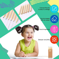 Faccito mini colored pencils bulk pack, small paper boxes of 6 short wooden pencils - view 15