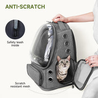 Cat Backpack Carrier, Breathable Cat Carrier Large Space Bubble Pet Backpack for Kitty Small Dog up - Dark Gray - image 3