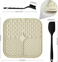 Coomazy Lick Mat for Dogs Cat Slow Feeder Lick Mat with Suction Cups - BEIGE+GRAY - image 2