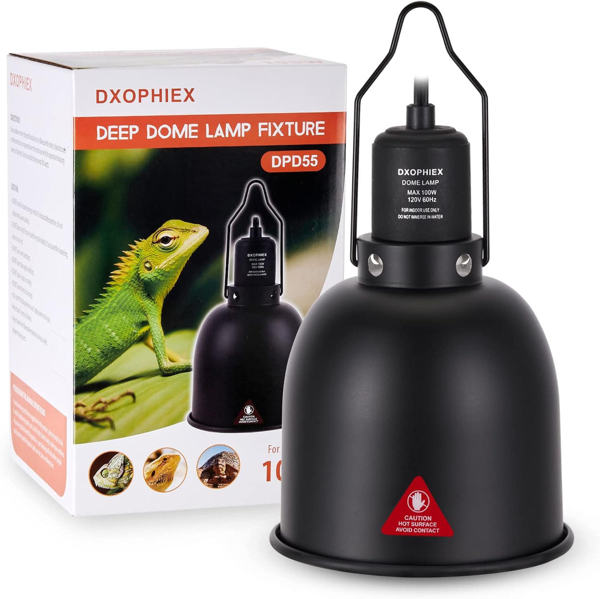 5.5inch Deep Dome Reptile Heat Lamp Reptile Light Fixture – Essentials for Reptiles And Amphibians - 5.5inch deep dome