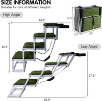 Folding Dog Stairs for Car, 16.9" Wide 4-Step Non-Slip Pet Steps – Essentials for Dogs - Green / 20In-4 Steps - image 2